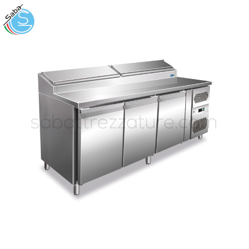 Tavolo frigorifero Prep Station TECFRIGO FASTFOOD FA 202/80 - Temperatura (°C) +2+8 - Dimensioni LxPxH (mm) 2020x800x1080 - Refrigerazione Ventilata - Ripiani n° 3 da mm. 400x600