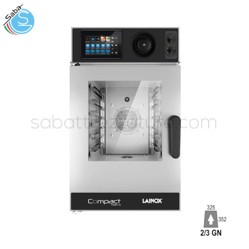 Forno Compact Naboo Reloaded COEN026R 6 X 2/3 GN LAINOX - Cotture automatiche interattive comandi con schermo touch screen - Dimensioni esterne mm 510 x 625 x 880 h - Potenza elettrica totale kW 5,25 - Peso netto kg 67