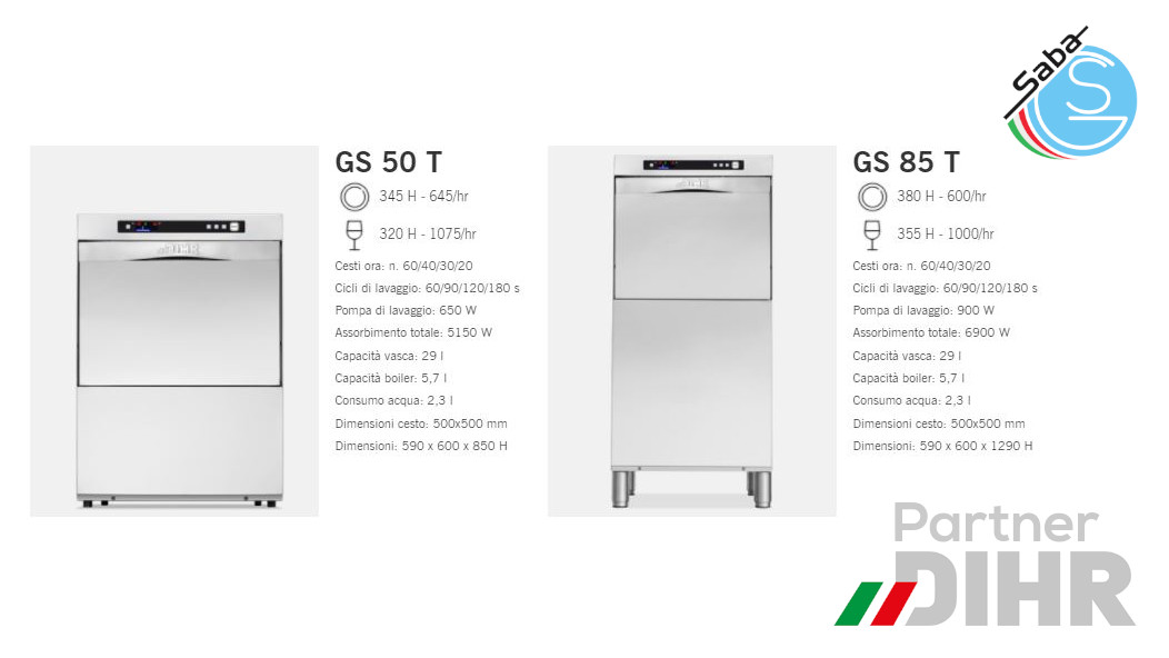 PRODOTTO/I: Lavabicchieri e Lavapiatti serie GS DIHR