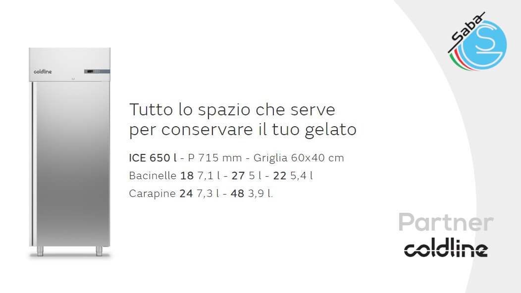 PRODOTTO/I: Freezer per gelateria Ice 650 lt -10°-30°C A80/1TG COLDLINE