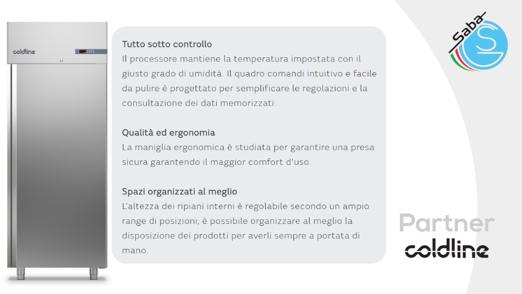 PRODOTTO/I: Armadio frigorifero Master 600 lt -2°+8°C A60/1M COLDLINE