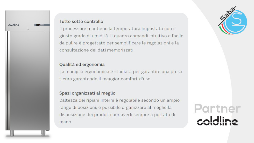 PRODOTTO/I: Armadio freezer Master 700 lt -18°-22°C A70/1BS COLDLINE