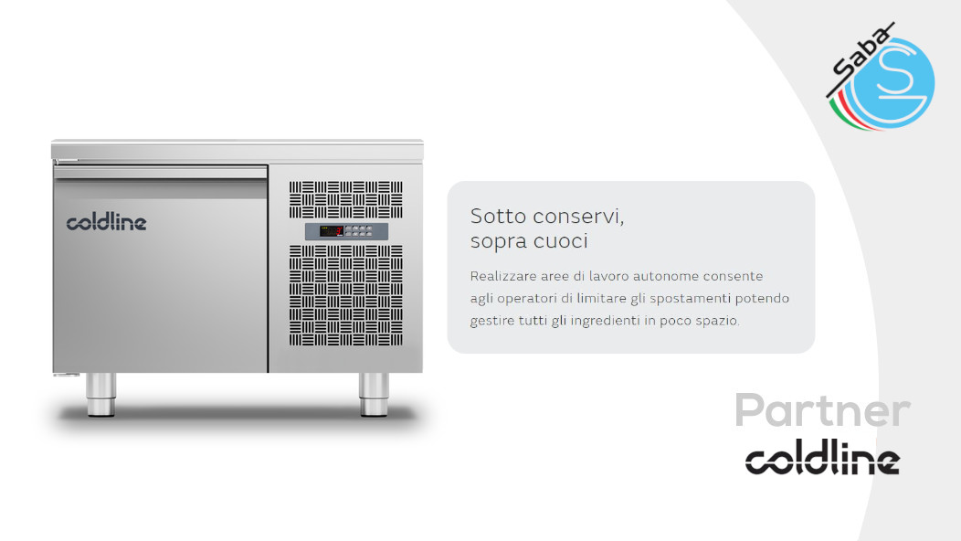 PRODOTTO/I: Tavolo refrigerato Snack GN 1 porta -2°+8°C TP09/1M-490 COLDLINE