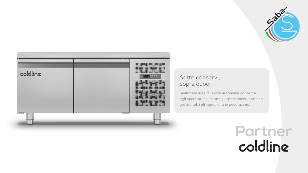 PRODOTTO/I: Tavolo refrigerato Snack GN 2 porte -2°+8°C TP13/1M-490 COLDLINE