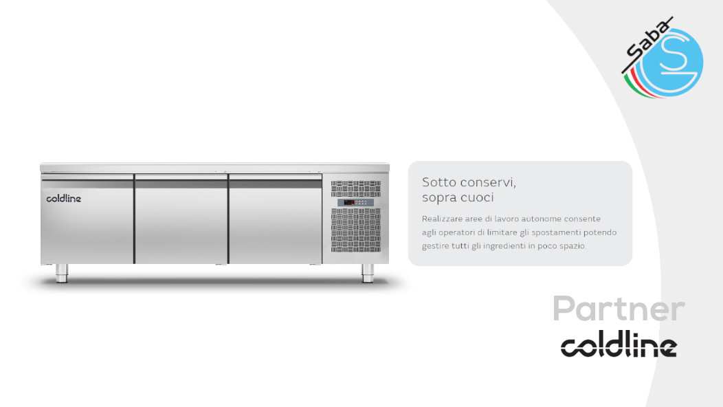 PRODOTTO/I: Tavolo Snack Freezer GN 3 porte -15°-22°C TP17/1B-490 COLDLINE