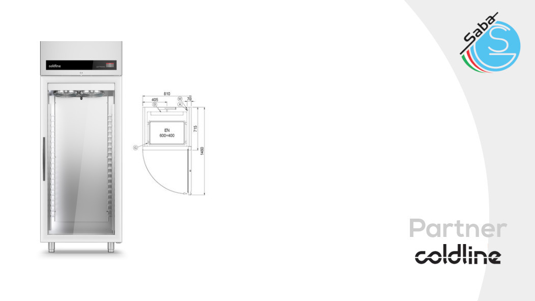 PRODOTTO/I: Armadio Fermalievitazione 650 lt 1 porta vetro A80/1FHV COLDLINE