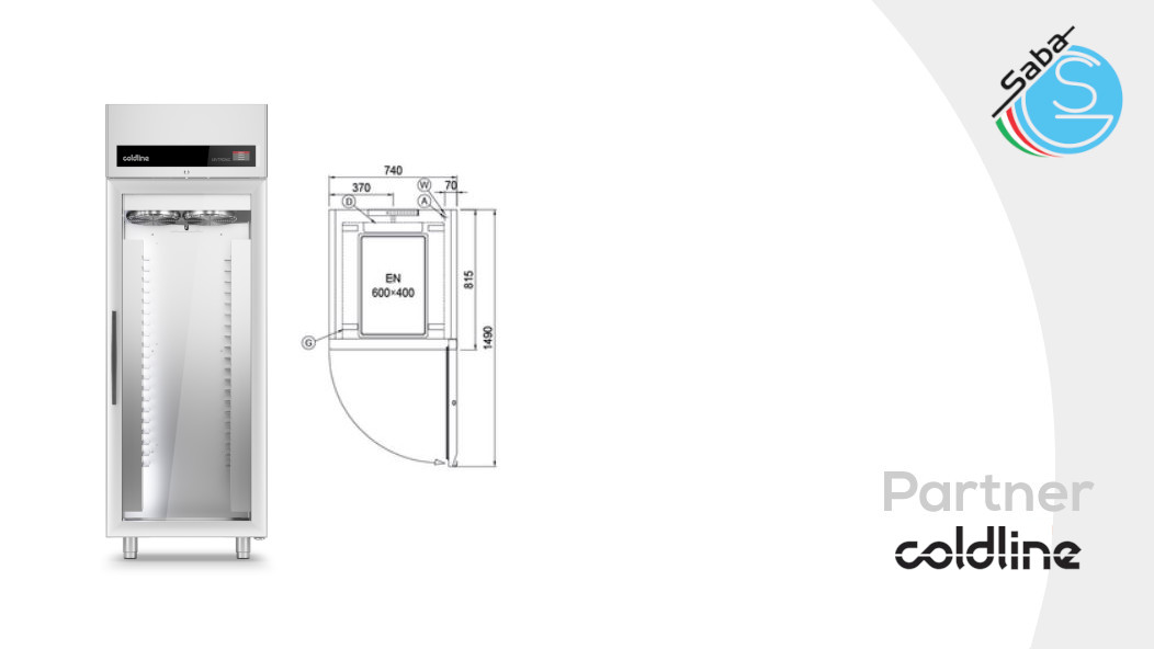 PRODOTTO/I: Armadio Fermalievitazione 700 lt 1 porta vetro A70/1FHV COLDLINE