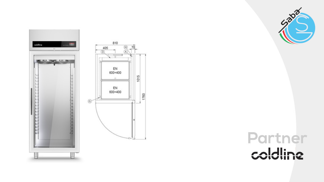 PRODOTTO/I: Armadio Fermalievitazione 900 lt 1 porta vetro A90/1FHV COLDLINE