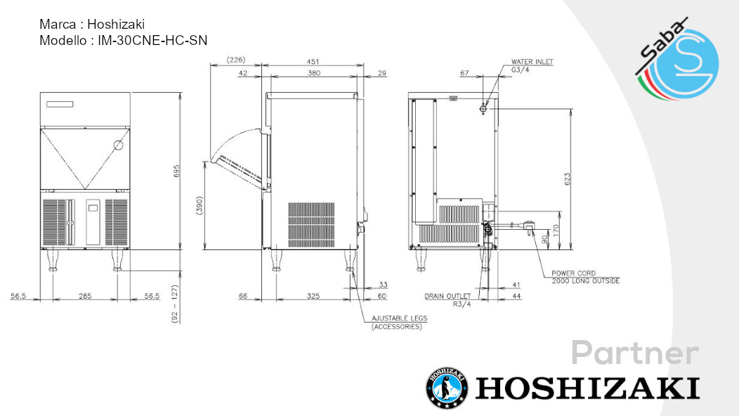 PRODOTTO/I: Fabbricatore di ghiaccio Hoshizaki IM-30 CNE-HC-SN