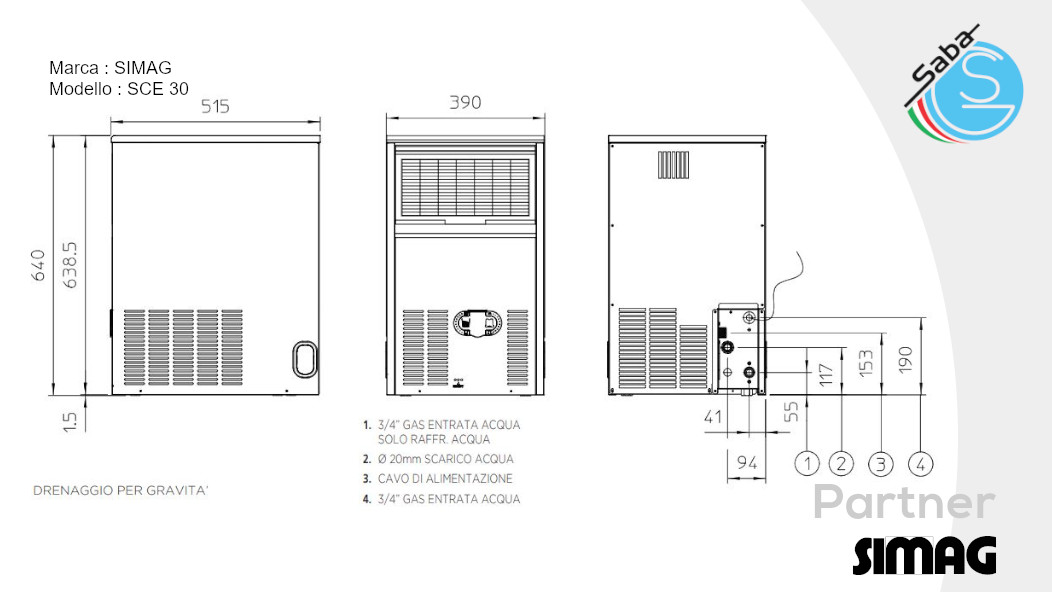 PRODOTTO/I: Fabbricatore di Ghiaccio SCE 30 SIMAG