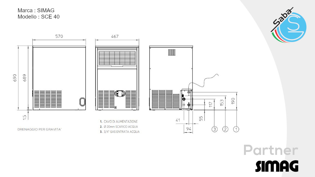 PRODOTTO/I: Fabbricatore di Ghiaccio SCE 40 SIMAG