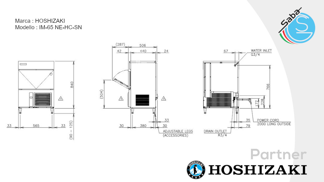 PRODOTTO/I: Fabbricatore di ghiaccio Hoshizaki IM-65 NE-HC-SN