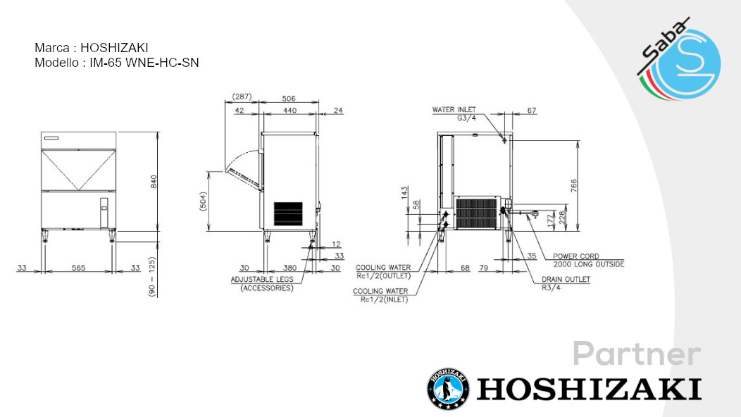 PRODOTTO/I: Fabbricatore di ghiaccio Hoshizaki IM-65 WNE-HC-SN