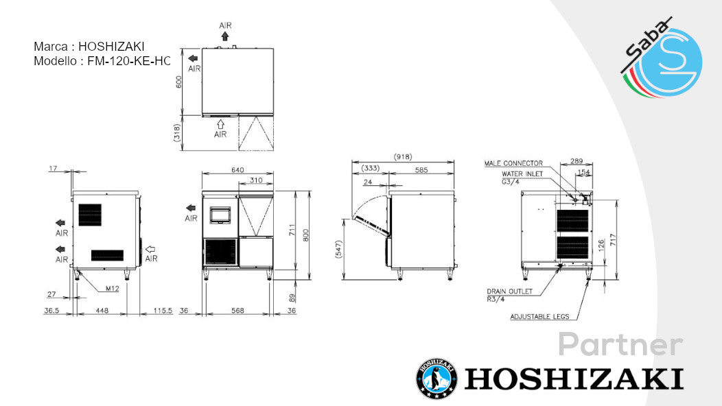 PRODOTTO/I: Fabbricatore di ghiaccio granulare Hoshizaki FM-120-KE-HC