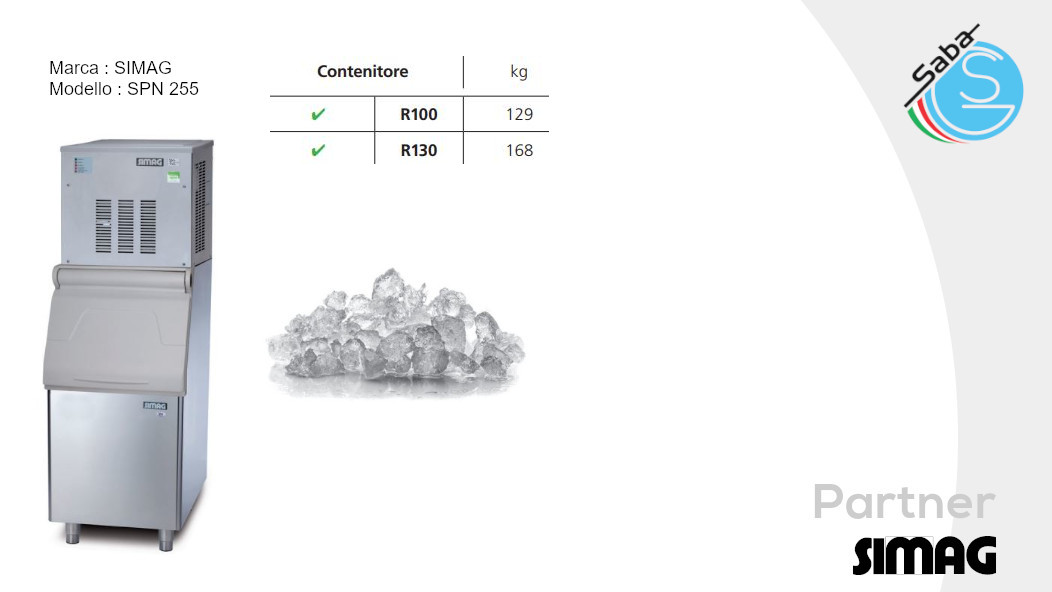 PRODOTTO/I: Fabbricatore di ghiaccio granulare SPN 255 SIMAG
