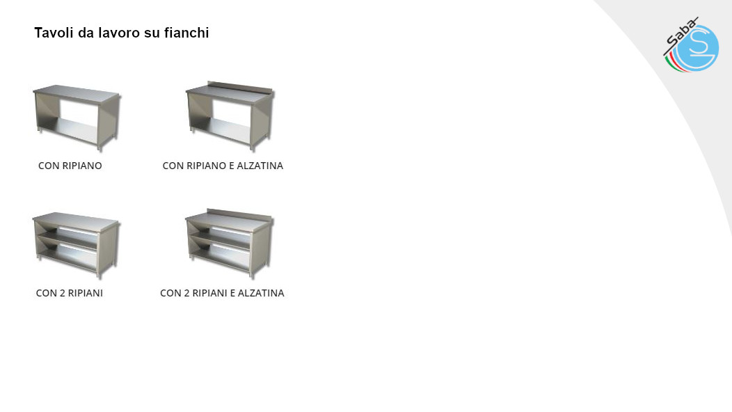 PRODOTTO/I: Tavoli da lavoro su fianchi