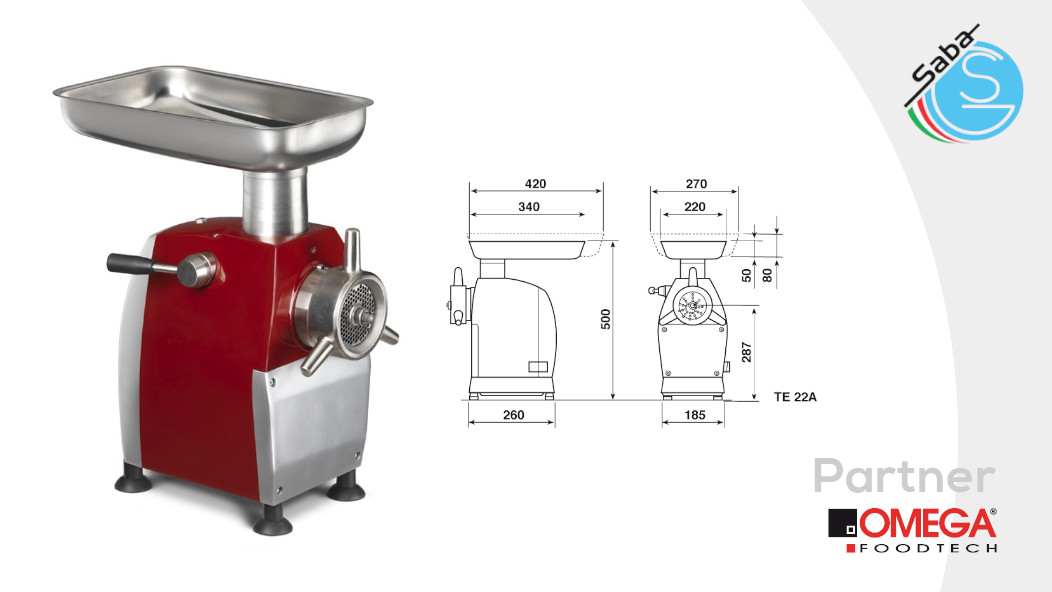 PRODOTTO/I: TRITACARNE DA BANCO TE 22V OMEGA