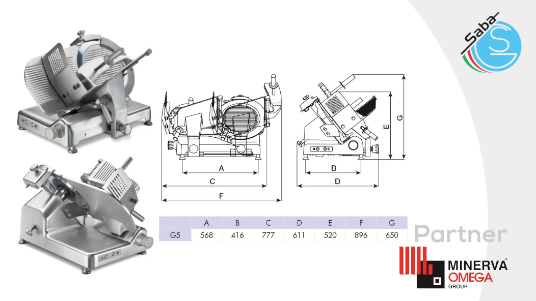 PRODOTTO/I: Affettatrice a gravità 350 G5 OMEGA