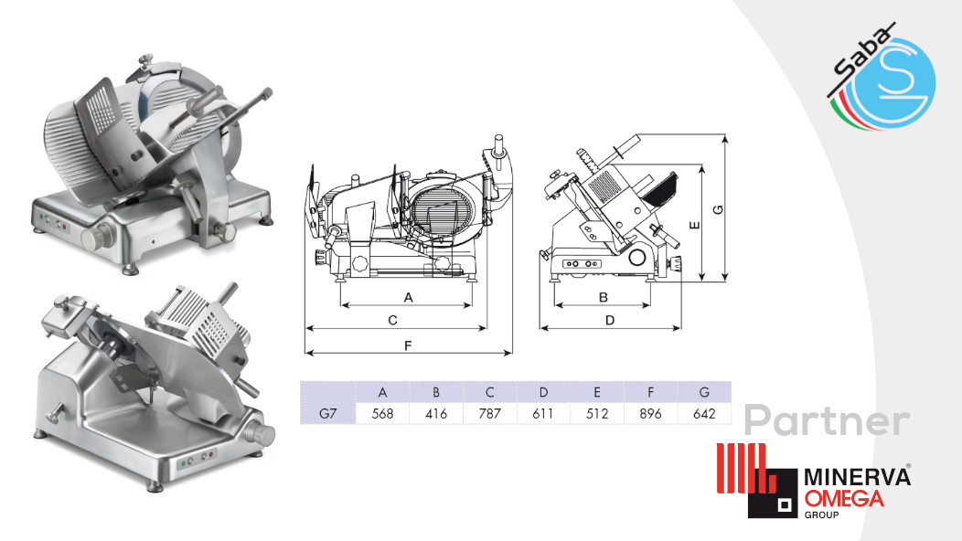 PRODOTTO/I: Affettatrice a gravità 370 G7 OMEGA