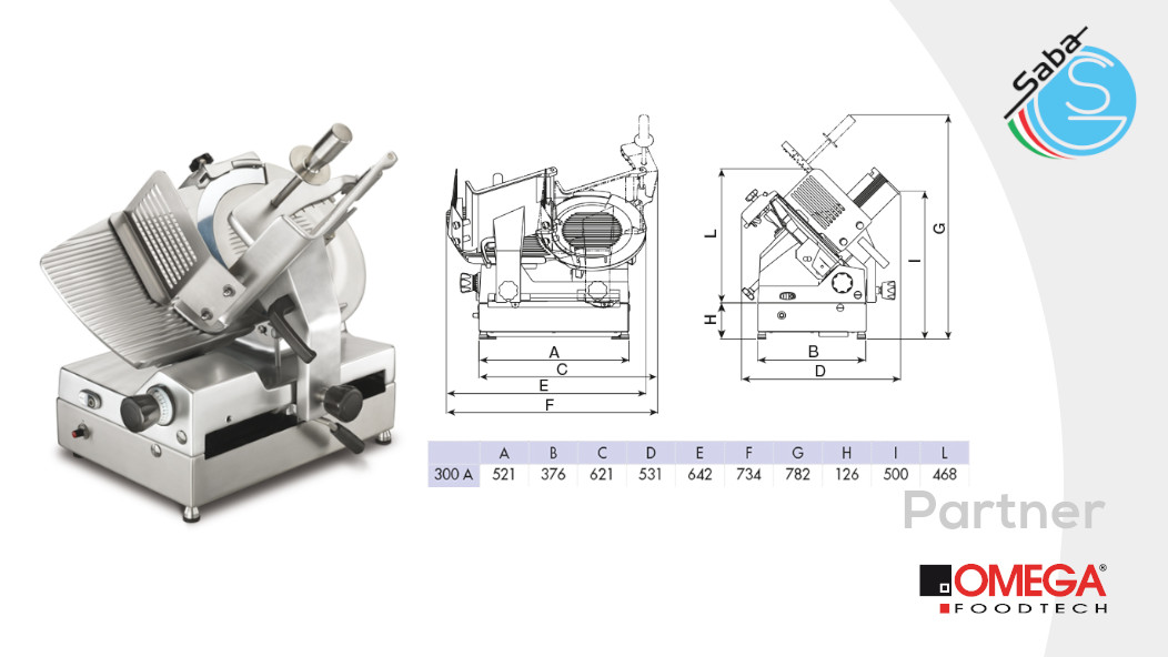 PRODOTTO/I: Affettatrice automatica a gravità BF 300 A OMEGA