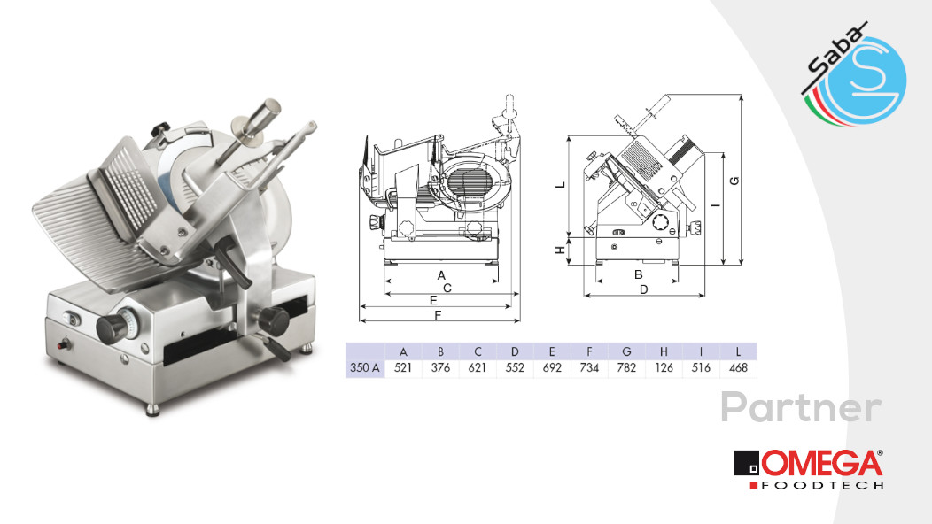 PRODOTTO/I: Affettatrice automatica a gravità BF 350 A OMEGA