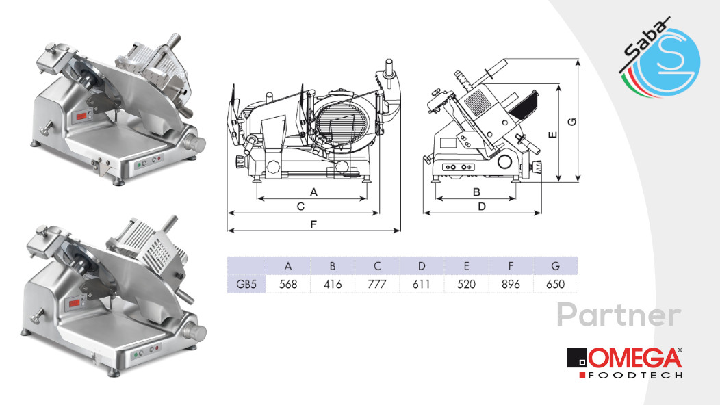 PRODOTTO/I: Affettatrice a gravità con bilancia GB5 OMEGA