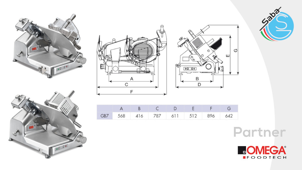 PRODOTTO/I: Affettatrice a gravità con bilancia GB7 OMEGA