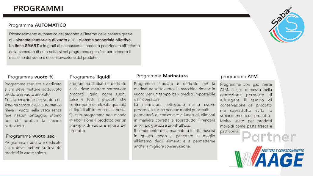 PRODOTTO/I: Sottovuoto a campana SMART 50 WAAGE