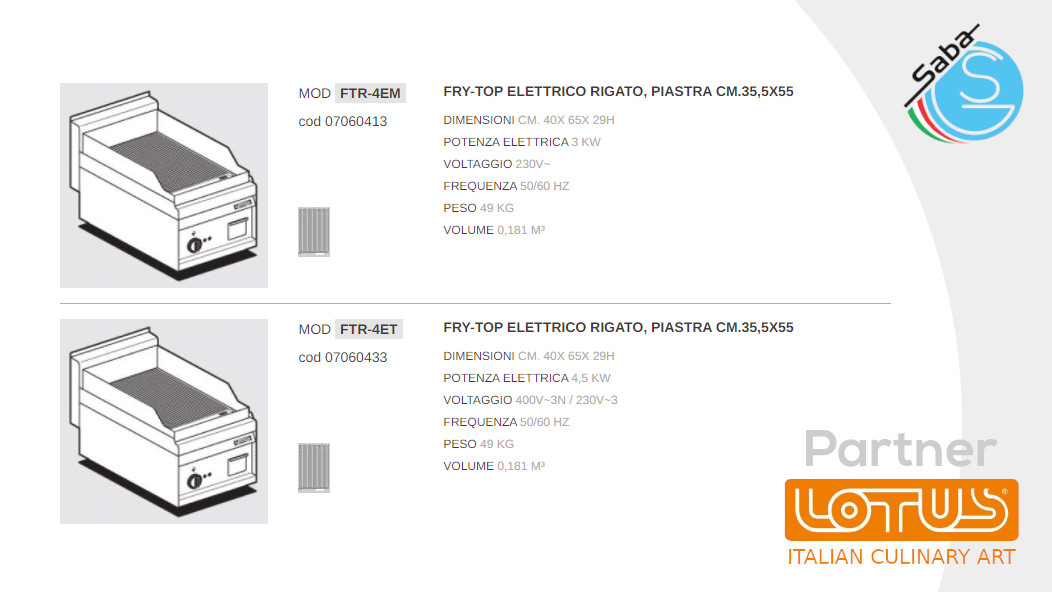 PRODOTTO/I: Fry-Top elettrici 65 MAGICPROF LOTUS