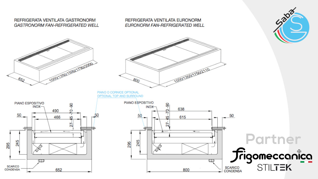 PRODOTTO/I: Drop-in refrigerata ventilata con piano - semil. - FRIGOMECCANICA