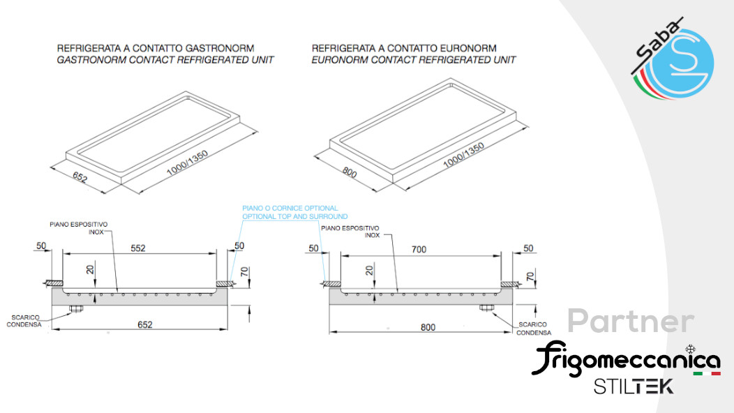 PRODOTTO/I: Drop-in refrigerata a contatto con piano - semil. - FRIGOMECCANICA