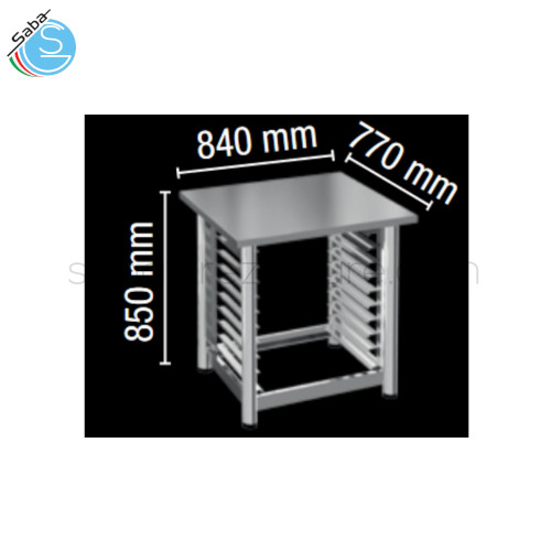 Supporto per forno mm L840XP770XH850 con nr. 9 coppie di guide per griglie e teglie gn1/1 - 600 x 400 mm TECNODOM