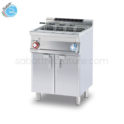 Cuocipasta trifase lt 40 vasca cm 51 x 30,7 x 32,7H - Dimensioni cm 60 x 70,5 x 90H - Potenza elettrica 13,5 kW - Voltaggio 400V~3N - Frequenza 50/60 Hz - Peso 78 kg