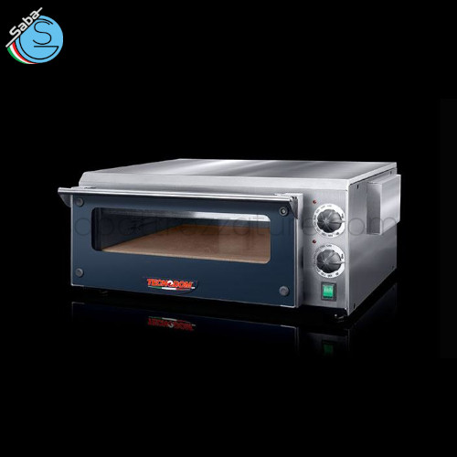 Forno elettrico meccanico 1 pietra refrattaria, 2 termostati, capienza 1 pizza - Dim. camera (LxPxH) 420 x 420 x 93 mm - Dim. esterne (LxPxH) 610 x 620 x 285 mm - Potenza 2,95 kW - Voltaggio 220/240V 1 50/60Hz - Assorbimento 13 A