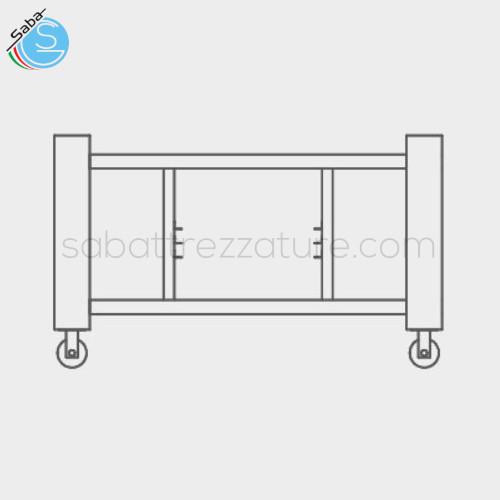 Supporto per forno BL L BULL ITALFORNI - 9 coppie di guide per teglie 60x40 cm - Dimensioni esterne L164xP96,5xH98 cm