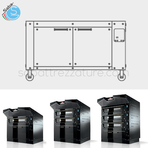 Cella di lievitazione per forno BL L BULL ITALFORNI - 40 coppie di guide per teglie 60x40 cm - Dimensioni esterne L163,5xP96xH98 cm - kW/h Max 1