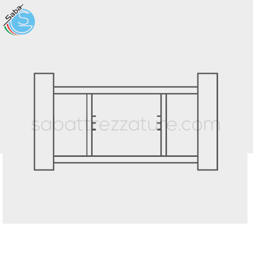 Supporto per forno VS70 VISOR ITALFORNI - 6 coppie di guide per teglie 60x40 cm - Dimensioni esterne L145xP100xH86/70/50 cm