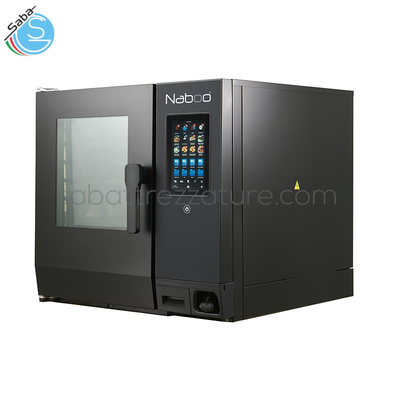 OFFERTA: Forno elettrico a vapore diretto Naboo 5.0 NAE061B Black edition by Lainox - Combi per la ristorazione e grandi business - 6 X 1/1 GN - 6 X EN1 (600 X 400) - Comandi con schermo touch screen - Dim. est. L852 x P797 x H775  mm