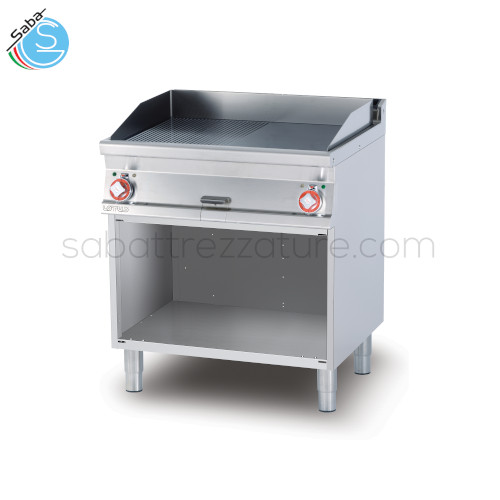 Fry-top elettrico 1/2 rigato + 1/2 liscio FTLR-78ET LOTUS - Dimensioni 80 x 70,5 x 90H cm - Potenza elettrica 11,1 kW - Voltaggio 400V~3N - Frequenza 50/60 Hz - Peso 110 kg