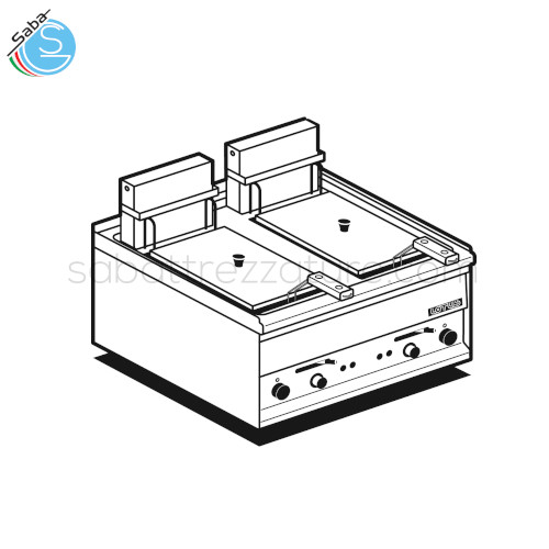 FRIGGITRICE elettrica - Vasca lt 8+8 2 cesti cm 20x27x11h - Produzione patate: 18 Kg/h - Dimensioni cm 60 x 50 x 29h - Potenza elettrica 6 kW - Voltaggio 230V~ - Frequenza 50/60 Hz - Peso 33 kg