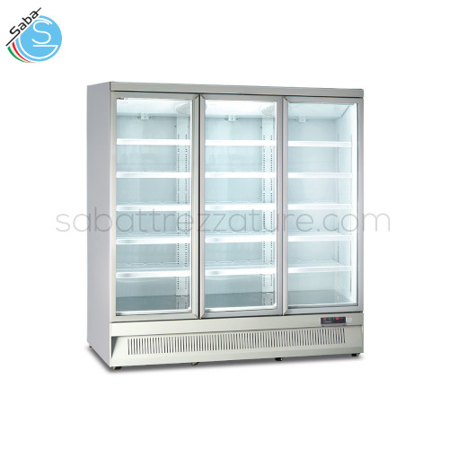 Armadio murale tre porte no frost - Temperatura di esercizio: -18°/-22°C - Consumo energia elettrica: 1,752 Kw - Alimentazione: monofase - Dimensioni esterne: cm 188x76x199,7H - Dimensioni interne: cm 176x53x155,4H - Peso netto: 305 Kg