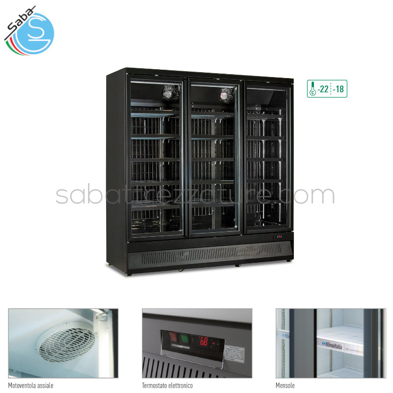 OFFERTA: Armadio murale tre porte no frost - Temperatura di esercizio: -18°/-22°C - Consumo energia elettrica: 1,752 Kw - Alimentazione: monofase - Dimensioni esterne: cm 188x76x199,7H - Dimensioni interne: cm 176x53x155,4H - Peso netto: 305 Kg