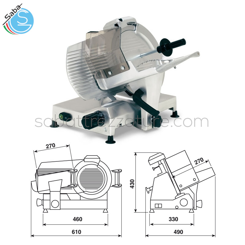 OFFERTA: Affettatrice a gravità 300 GLT/D (con dado) - Diametro lama mm 300 - Motore kW (HP) 0,26 (0,35) - Corsa carrello mm 290 - Ampiezza taglio Ø mm 200 - Ampiezza taglio (LxH) mm 170x230 - Spessore taglio mm 0/15 - Alim. trifase - Peso netto Kg 21