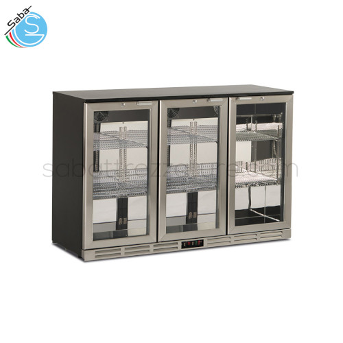 Frigo sotto banco statico con agitatore S 298 XH KLIMAITALIA - 3 Ante - Temperatura di esercizio 0°/+10 °C - Dimensioni esterne (LXPXH) 135x53x89.6 cm - N.4 griglie cromate 35,5x40 cm - N.2 griglie cromate 34,7x44 cm - Alimentazione monofase