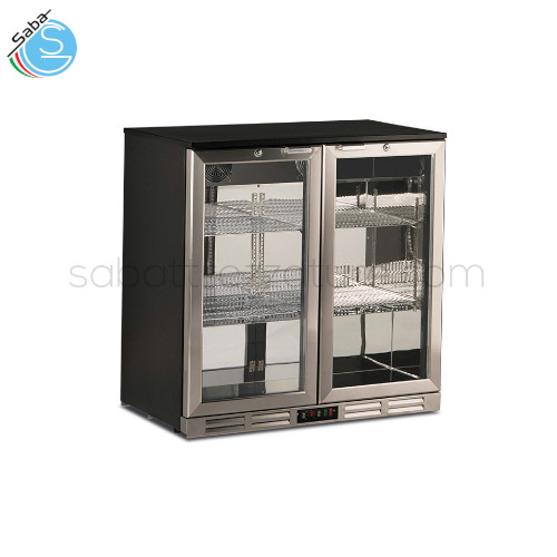 Frigo sotto banco statico con agitatore S 198 XH KLIMAITALIA - 2 Ante - Temperatura di esercizio 0°/+10 °C - Dimensioni esterne (LXPXH) 90x53x89.6 cm - N.4 griglie cromate 35,5x40 cm - Alimentazione monofase