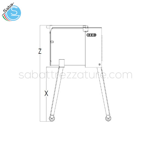 Gambe alte con ruoteper Mescolatore da banco La Felsinea ME 30 M - Altezza rialzo mescolatore : + 610 mm - Peso Kg 12,00 (3 x 4)