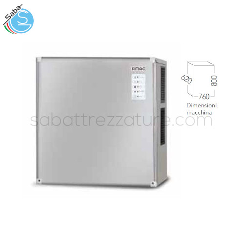 Fabbricatore di Ghiaccio 440 kg modulare - Produzione kg/giorno 10°C/10°C 430 - TIPO DI GHIACCIO Cubetto DICE 10g 22x22x22 mm - Dimensioni nette LxPxA 760 x 620 x 800 mm - Peso netto 103 kg - Alimentazione Monofase