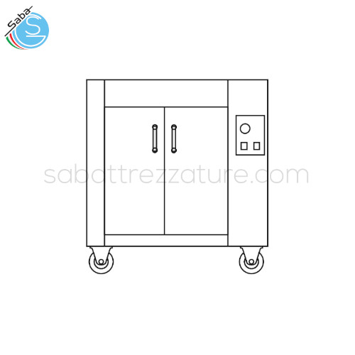 Cella di lievitazione forno per pizza TEKNO T2C/I ITALFORNI - Teglie 60x40 cm nr 6 - Dim. est. (cm) H 86 x L 94 x P 128 cm - KW/h Max 1