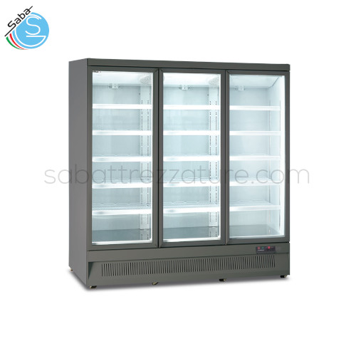 Armadio murale tre porte no frost - Temperatura di esercizio: -18°/-22°C - Consumo energia elettrica: 1,752 Kw - Alimentazione: monofase - Dimensioni esterne: cm 188x76x199,7H - Dimensioni interne: cm 176x53x155,4H - Peso netto: 305 Kg