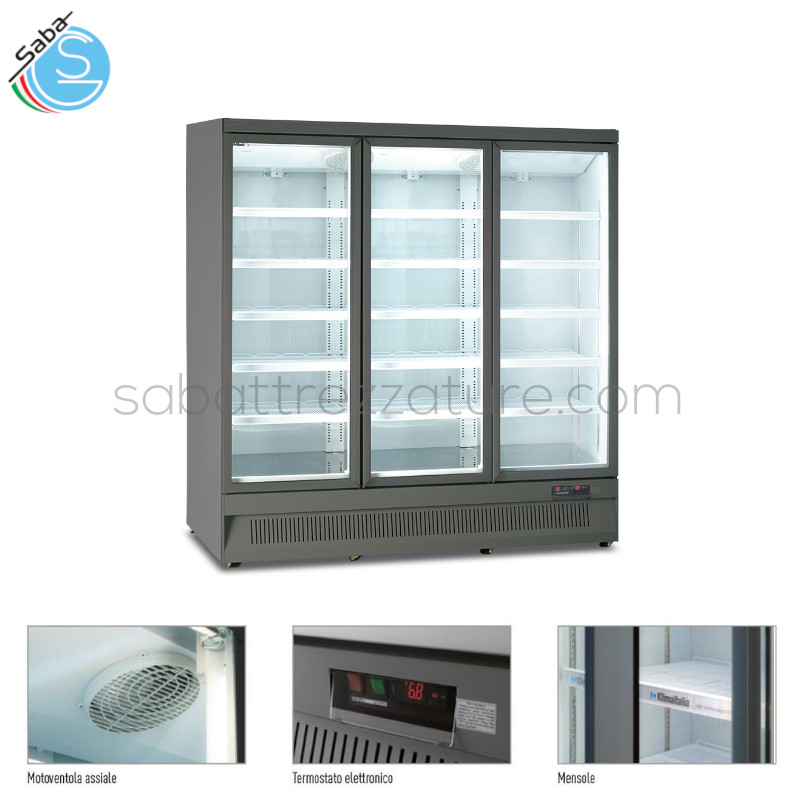 OFFERTA: Armadio murale tre porte no frost - Temperatura di esercizio: -18°/-22°C - Consumo energia elettrica: 1,752 Kw - Alimentazione: monofase - Dimensioni esterne: cm 188x76x199,7H - Dimensioni interne: cm 176x53x155,4H - Peso netto: 305 Kg